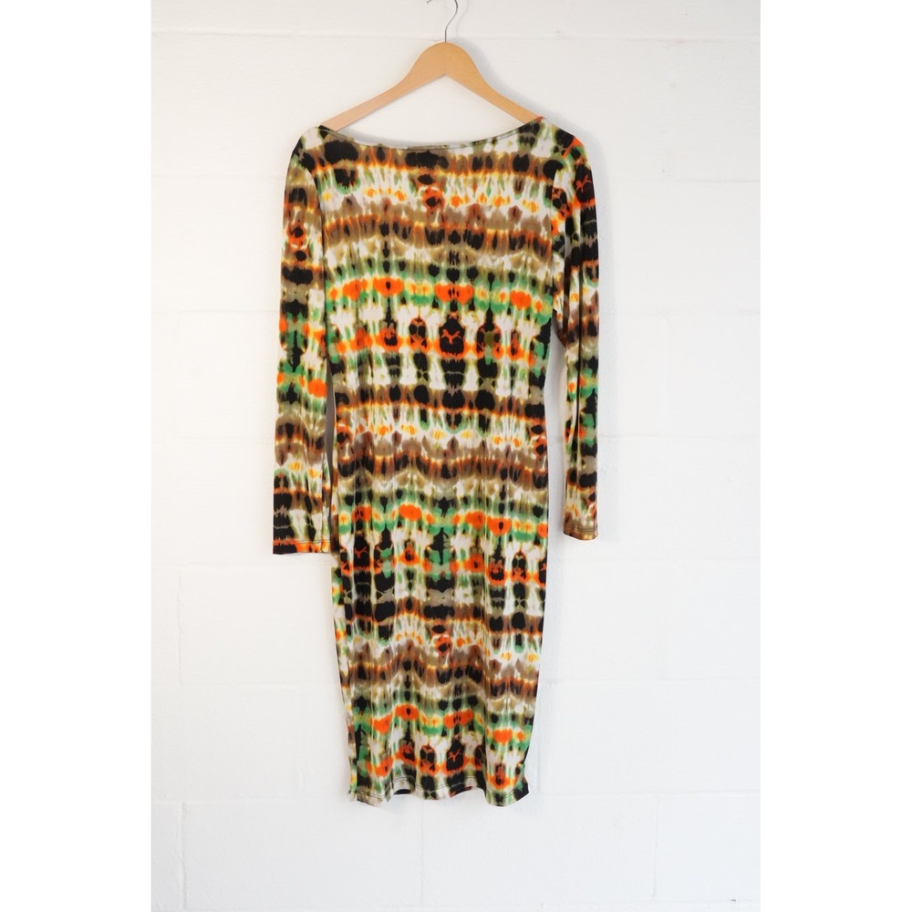 Sexy Diva Bodycon Dress Women‎ 1XL Multicolor Tie Dye Long Sleeve Scoop Neck - Picture 4 of 4